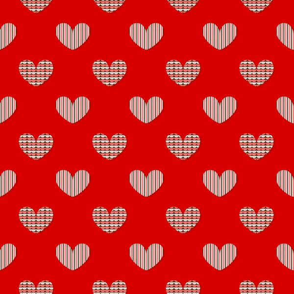 День Святого Валентина Бесшовный Векторный Фон Абстрактной Формой Сердцами Использоваться — стоковый вектор