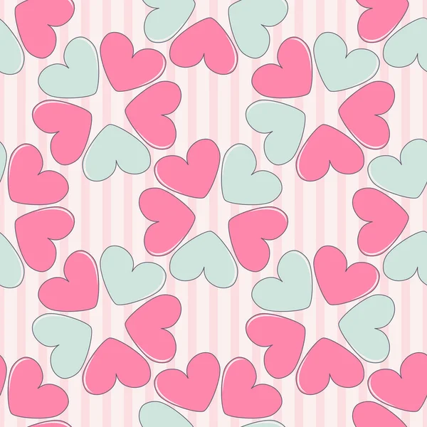 Flores Abstractas Corazones Ilustración Inconsútil Del Vector Del Día San — Vector de stock