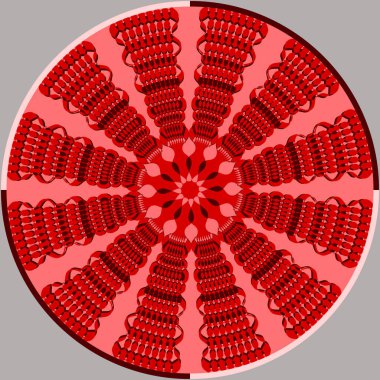 Soyut geometrik şekillerin dairesel deseni. Vektör illüstrasyonu.