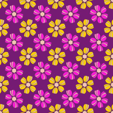 Dekoratif çiçek deseni. Kusursuz soyut vektör çizimi