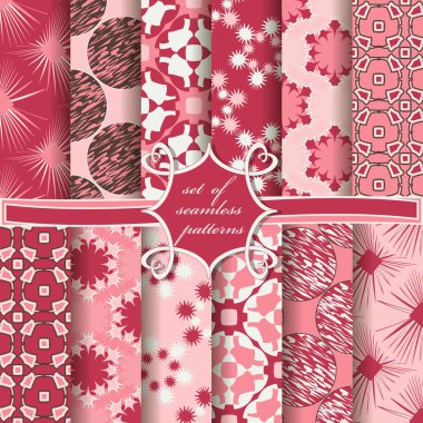 Soyut dekoratif şekilleri olan kusursuz vektör kağıtları. Duvar kağıdı, resim dolgusu, web sayfası, arkaplan, yüzey için kullanılabilir.