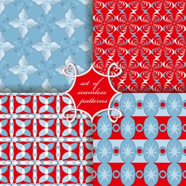 Soyut geometrik şekillere, dekoratif çiçeklere ve dekorasyon için tasarım elementlerine sahip kusursuz vektör kağıtları.