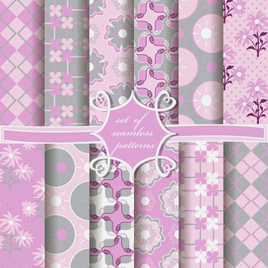 Soyut geometrik şekilleri, dekoratif çiçekleri ve dekorasyon için tasarım unsurları olan soyut vektör kağıtları.