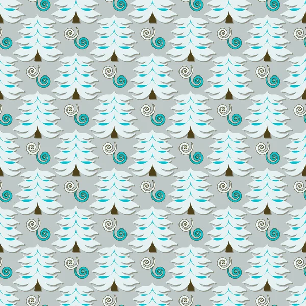 Christmas Background Decorative Christmas Trees Seamless Vector Illustration — Stock Vector