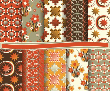 soyut çiçek vektör scrapbook kağıt, dizi