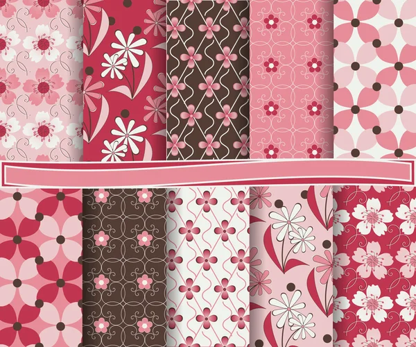 Set van abstract floral vector papier voor scrapbook — Stockvector