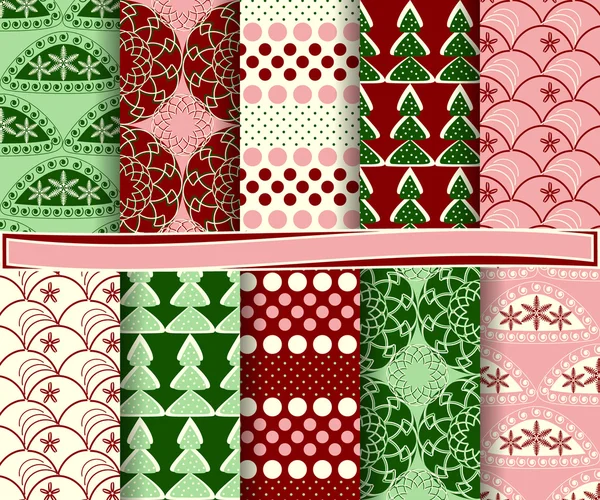 Conjunto de papel de vector de Navidad abstracto para scrapbook — Archivo Imágenes Vectoriales