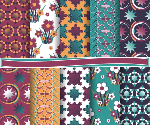 Conjunto de abstracto floral vector de papel para scrapbook — Archivo Imágenes Vectoriales