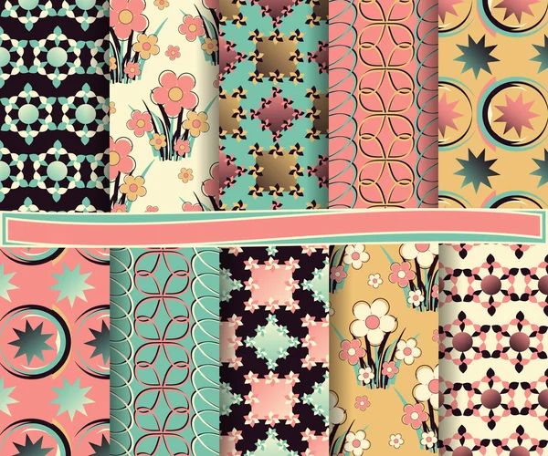 Set von abstrakten floralen Vektorpapier für Sammelalbum — Stockvektor