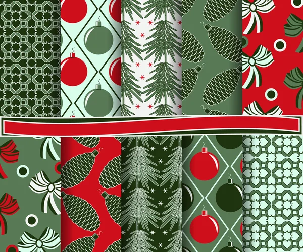 Ensemble de papier de Noël vectoriel abstrait pour scrapbook — Image vectorielle