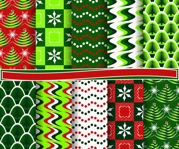 Set of abstract vector Christmas paper for scrapbook — Stock Vector