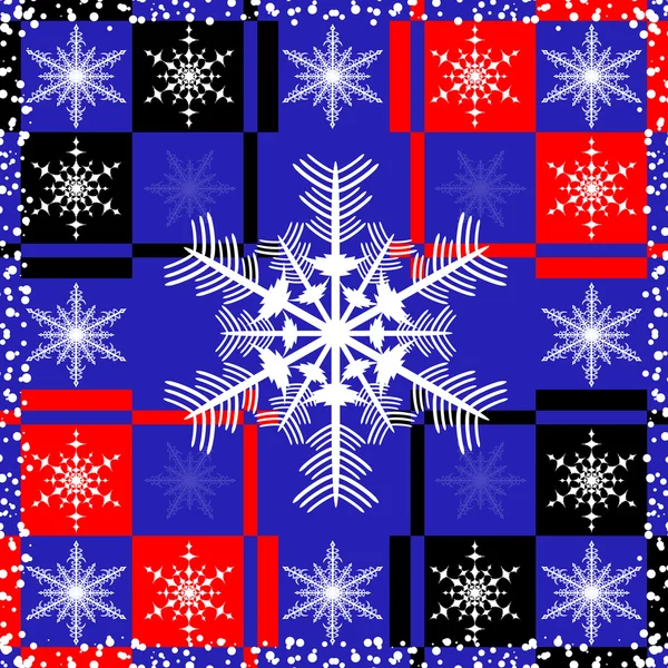 Christmas illustration of abstract snowflake — Stock Vector