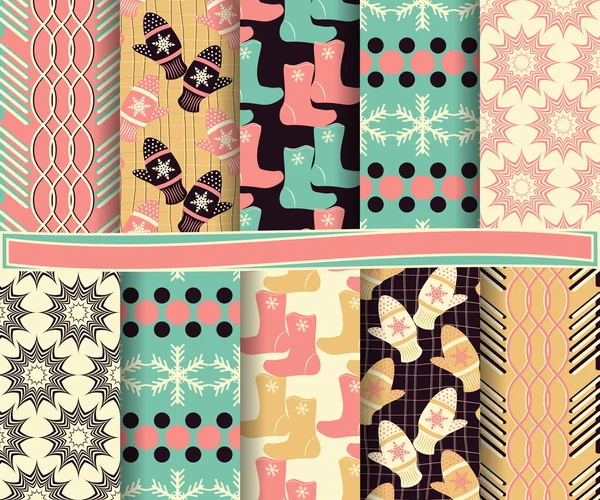 Set aus abstraktem Weihnachtsvektorpapier für Sammelalbum — Stockvektor