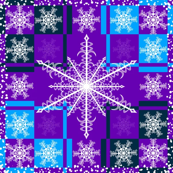 Illustration de Noël de flocon de neige abstrait — Image vectorielle