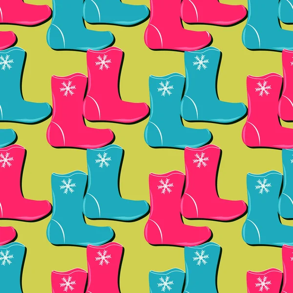Vector ilustración de fondo de Navidad con conjunto de botas — Vector de stock