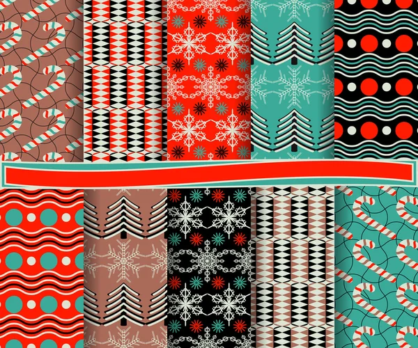 Conjunto de papel de vector de Navidad abstracto para scrapbook — Archivo Imágenes Vectoriales