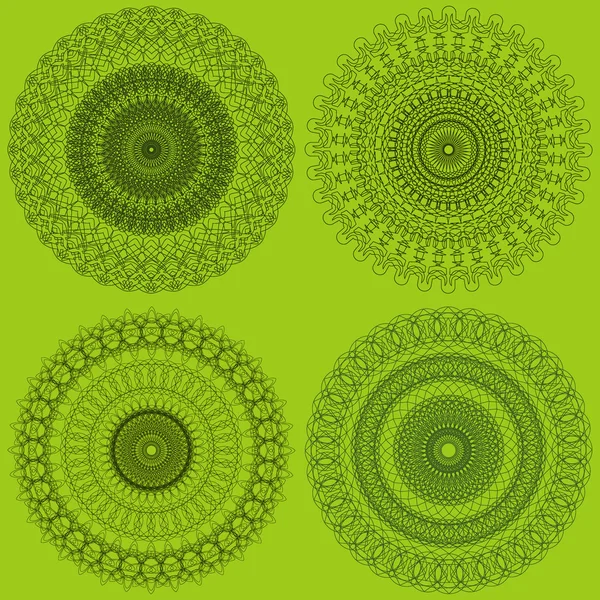 Vector set of abstract circular pattern — Stock Vector