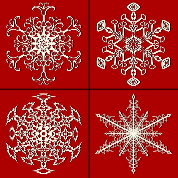 Natal conjunto vetor abstrato ilustração de flocos de neve —  Vetores de Stock