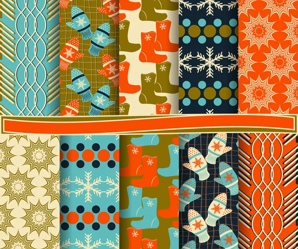 Conjunto de papel de vector de Navidad abstracto para scrapbook — Vector de stock