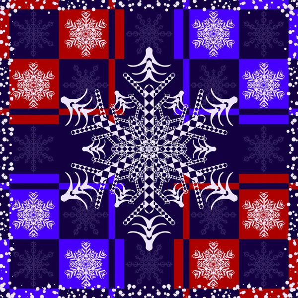 Illustration de Noël de flocon de neige abstrait — Image vectorielle