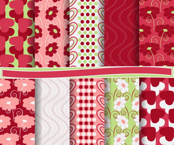 Set van abstract vector papier voor scrapbook Aftelkalender voor Valentijnsdag — Stockvector