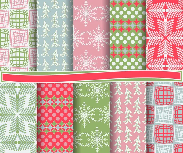 Conjunto de papel de vector de Navidad abstracto para scrapbook — Archivo Imágenes Vectoriales