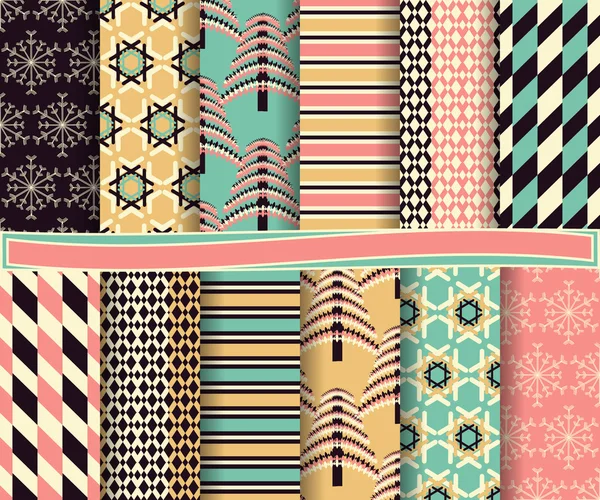 Conjunto de papel de vector de Navidad abstracto para scrapbook — Vector de stock