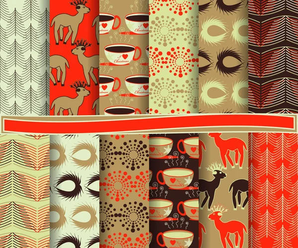 Conjunto de papel de vector de Navidad abstracto para scrapbook — Archivo Imágenes Vectoriales