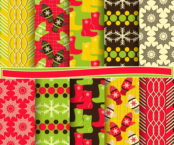 Conjunto de vector abstracto papel de Navidad para scrapbook — Vector de stock