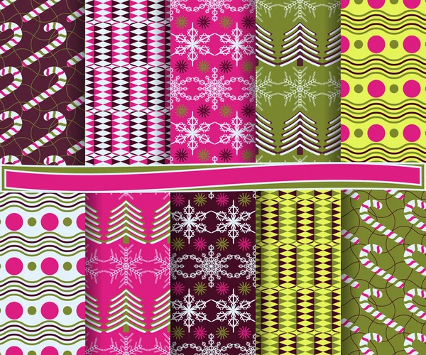 Conjunto de vector abstracto papel de Navidad para scrapbook — Vector de stock