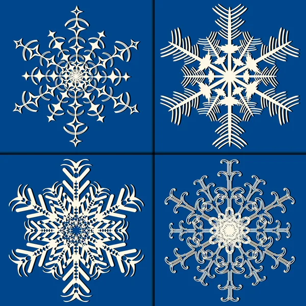 Navidad vector abstracto conjunto ilustración de copos de nieve — Archivo Imágenes Vectoriales