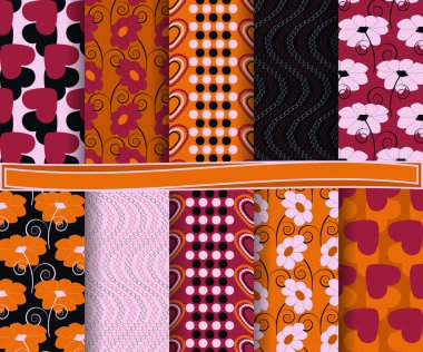 soyut vektör kağıt scrapbook Sevgililer günü için kümesi