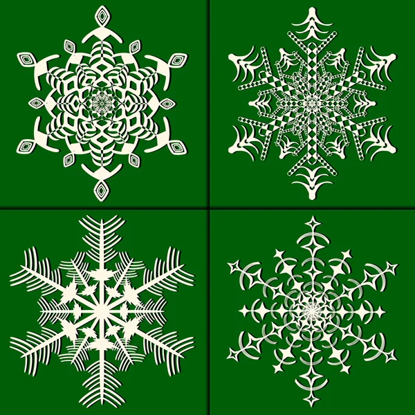 Christmas abstract vector set illustration of snowflakes — Stock Vector