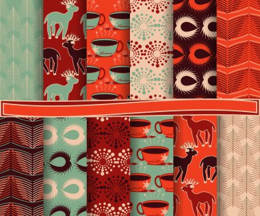 soyut Noel vektör kağıt çıkartma için ayarla