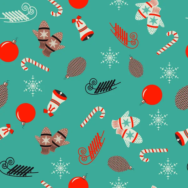 Sorunsuz Noel vektör çizim arka plan ile Noel simgeler — Stok Vektör
