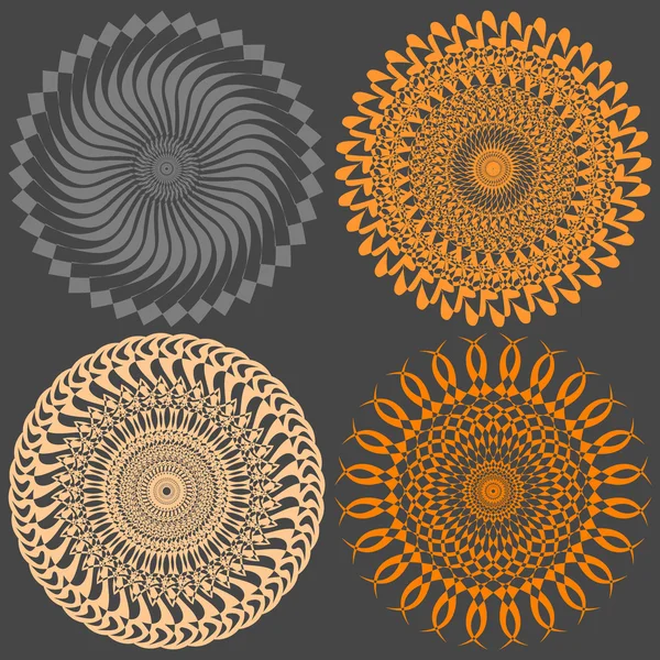 Vector set of abstract circular pattern — Stock Vector