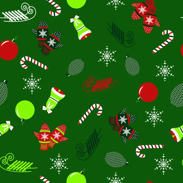 Fond d'illustration vectoriel de Noël sans couture avec Noël — Image vectorielle