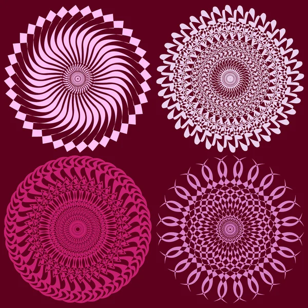 Vector set of abstract circular pattern — Stock Vector