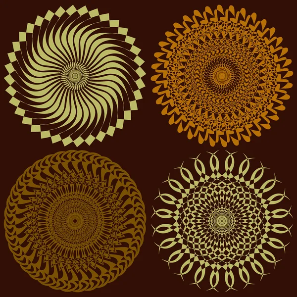 Vector set of abstract circular pattern — Stock Vector