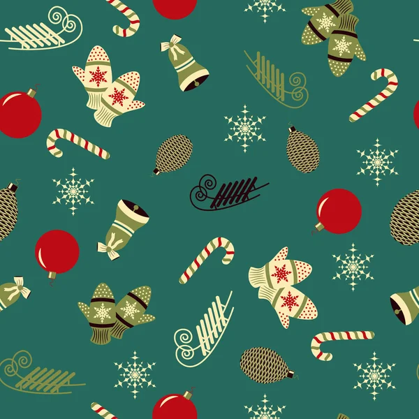 Nahtlose Weihnachten Vektor Illustration Hintergrund mit Weihnachtssymbolen — Stockvektor