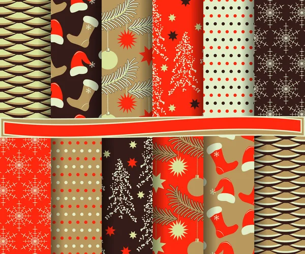 Jeu de papier vectoriel abstrait de Noël pour scrapbook — Image vectorielle
