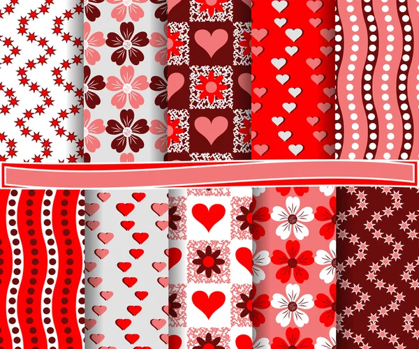 Ensemble de papier vectoriel abstrait pour scrapbook Saint Valentin — Image vectorielle