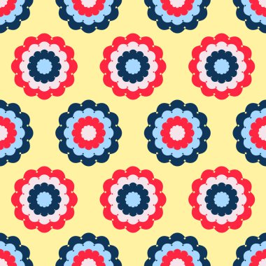 Dikişsiz vektör soyut çiçek Çizim