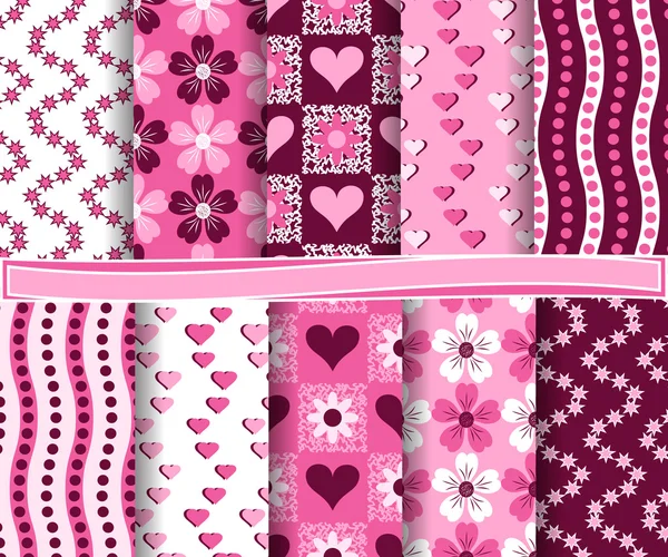 Ensemble de papier vectoriel abstrait pour scrapbook Saint Valentin — Image vectorielle