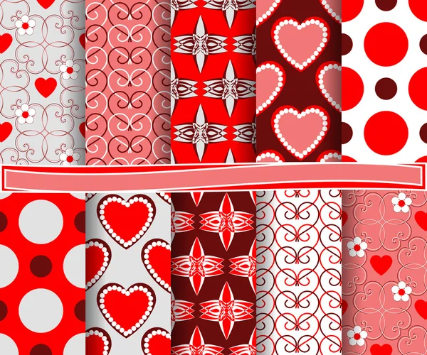 Set of vector abstract paper for scrapbook Valentine's Day — Stock Vector