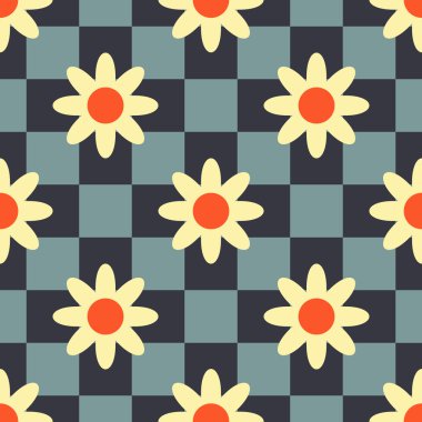 Dikişsiz vektör çiçek Çizim