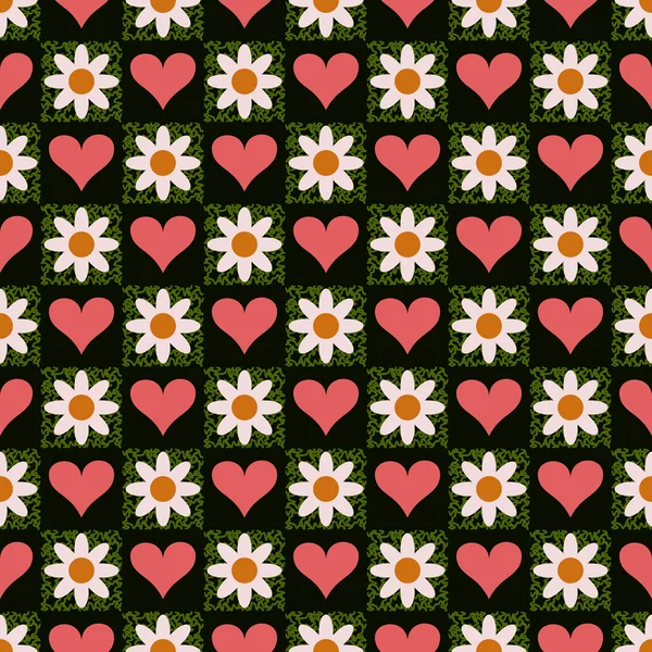 Día de San Valentín sin costuras abstracto vector de fondo floral ilustración — Vector de stock