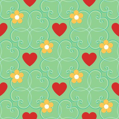 Sevgililer günü kesintisiz arka plan vektör çiçek Çizim