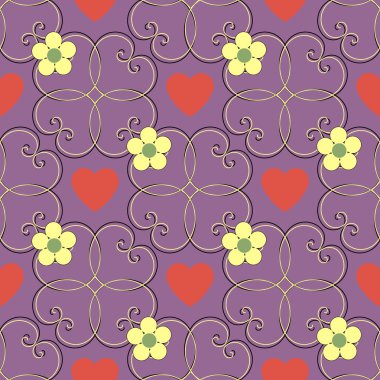 Sevgililer günü kesintisiz arka plan vektör çiçek Çizim