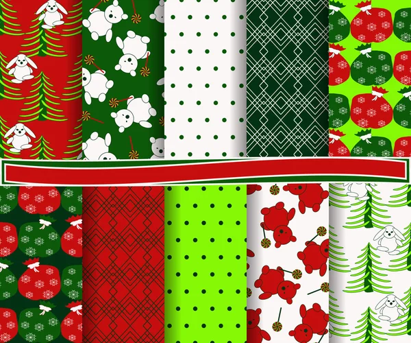 Set of abstract Christmas vector paper for scrapbook — Stock Vector